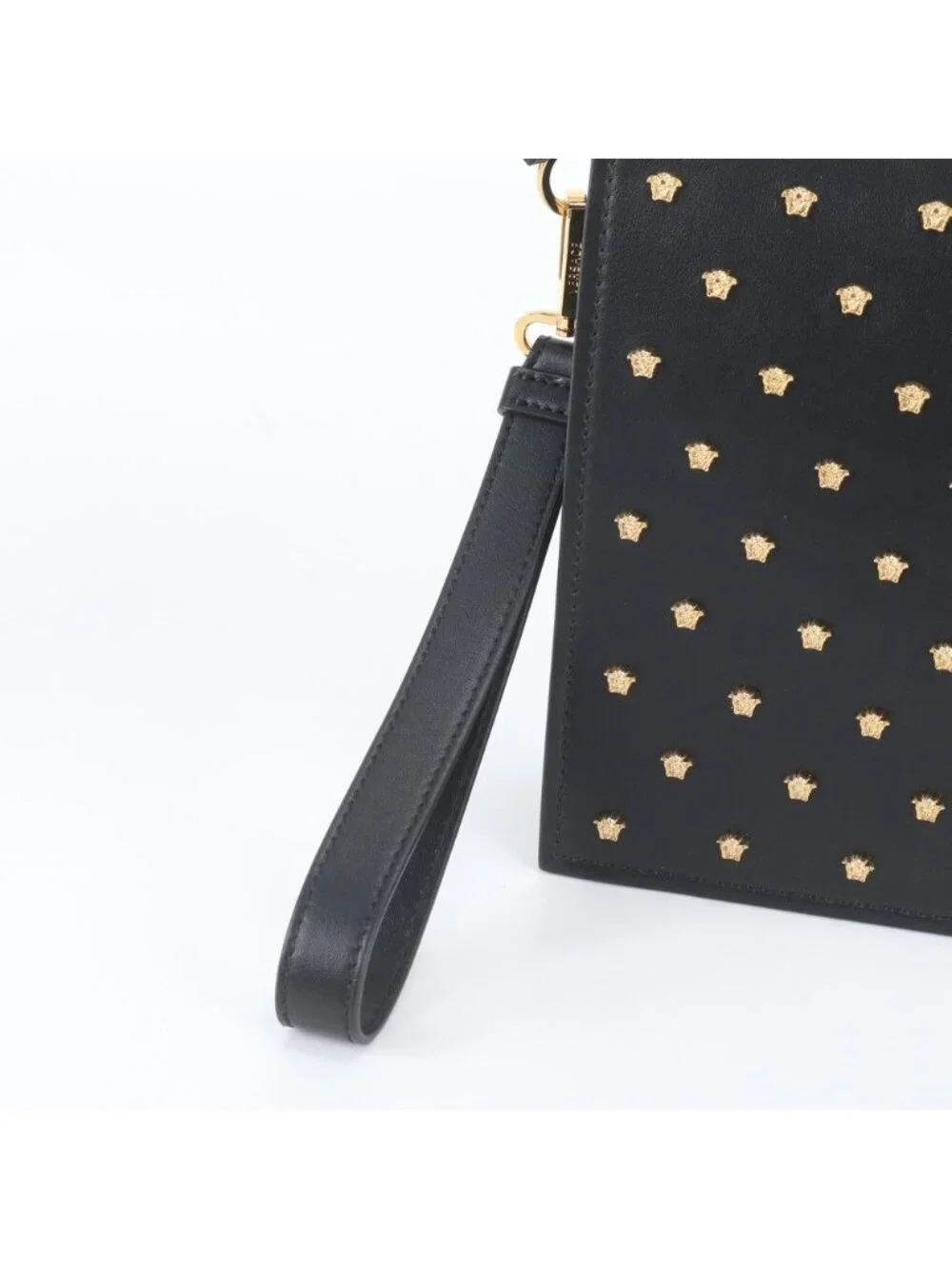 Versace Medusa Studs Leather Clutch Pouch Business